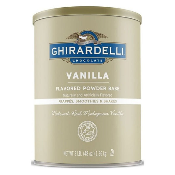 Ghirardelli Vanilla Flavored Powder Base 3 LB Can