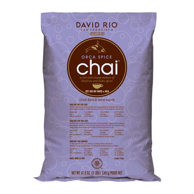 David Rio, Orca Spice Chai Sugar Free, 3lb Bag