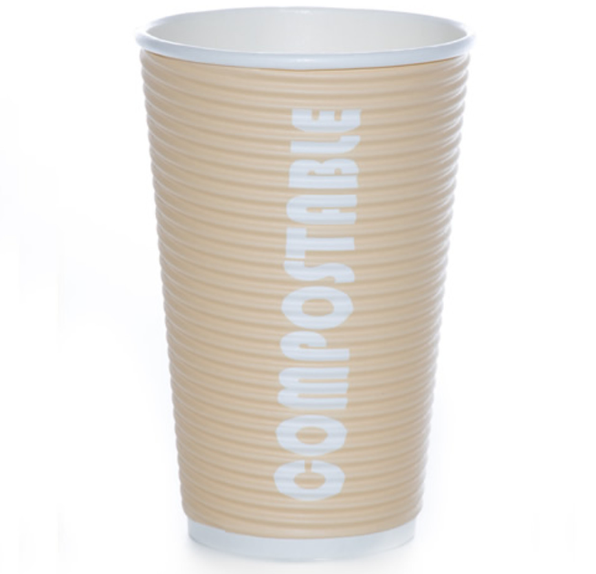 16 OZ Hot Cups 500 Count Compostable