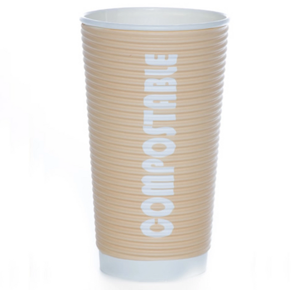 20 OZ Hot Cups 500 Count Compostable