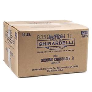 Ghirardelli Sweet Ground Chocolate 30 LB Box