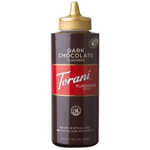 Torani Dark Chocolate T0852  Sauce Squeeze Bottle 16.5 Oz