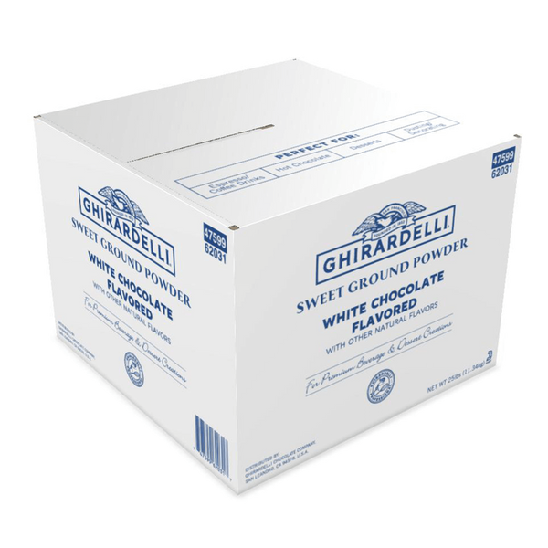 Ghirardelli Sweet Ground White Chocolate Flavored Powder 25 LB Box